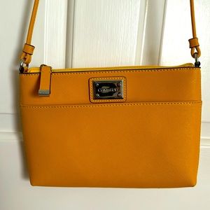 Calvin Klein crossbody bag, golden yellow, 46” strap, 9X6.5”